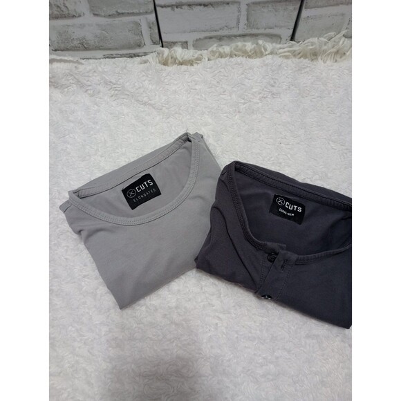 Cuts Elongated Short Sleeve 2 Men's Tee Crew Neck - Picture 14 of 14